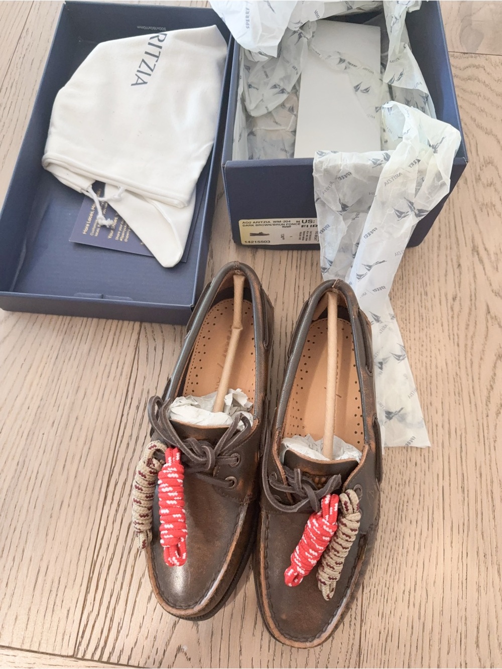 NWT 14315503 Aritzia Sperry AO2 WM 204 dark brown US5 EUR35